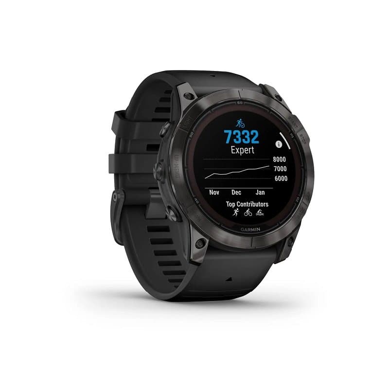 Montre GPS Garmin Fenix 7X Pro Sapphire Solar Titane + bracelet silicone orange - Sapphire Solar Titane