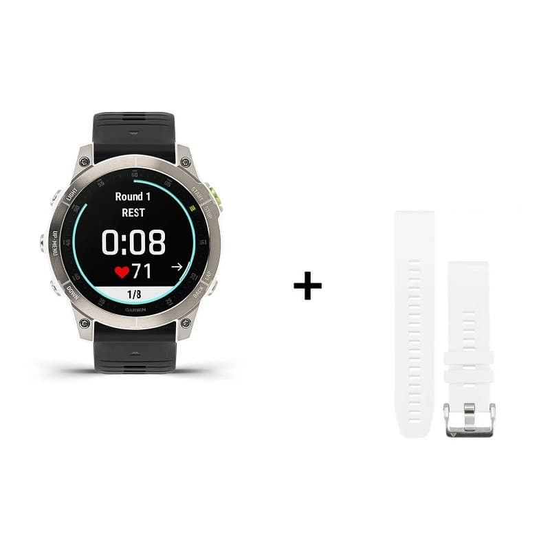 Montre Garmin EPIX Gen 2 Standard Edition - Sapphire Titane + bracelet silicone noir