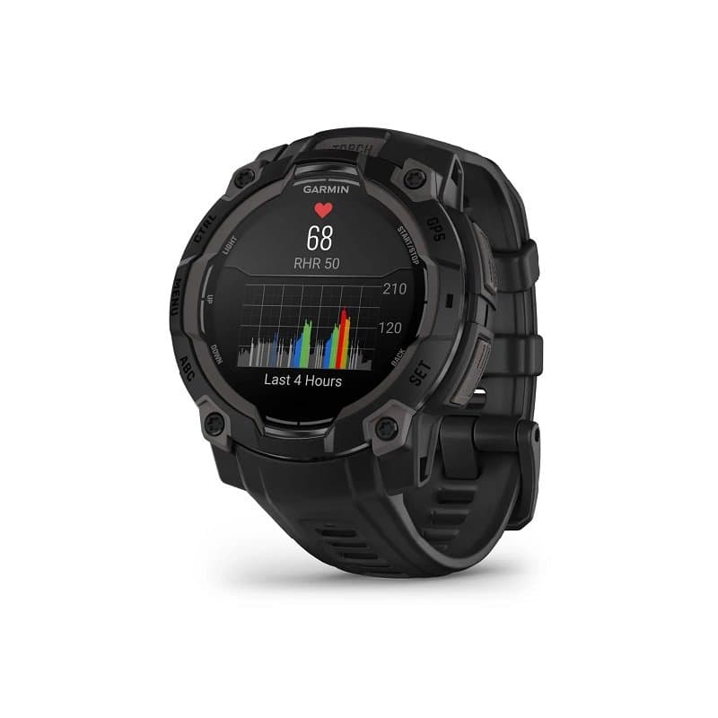 Montre GPS Garmin Instinct 3 AMOLED 45 mm - 45 mm , Noir - argent