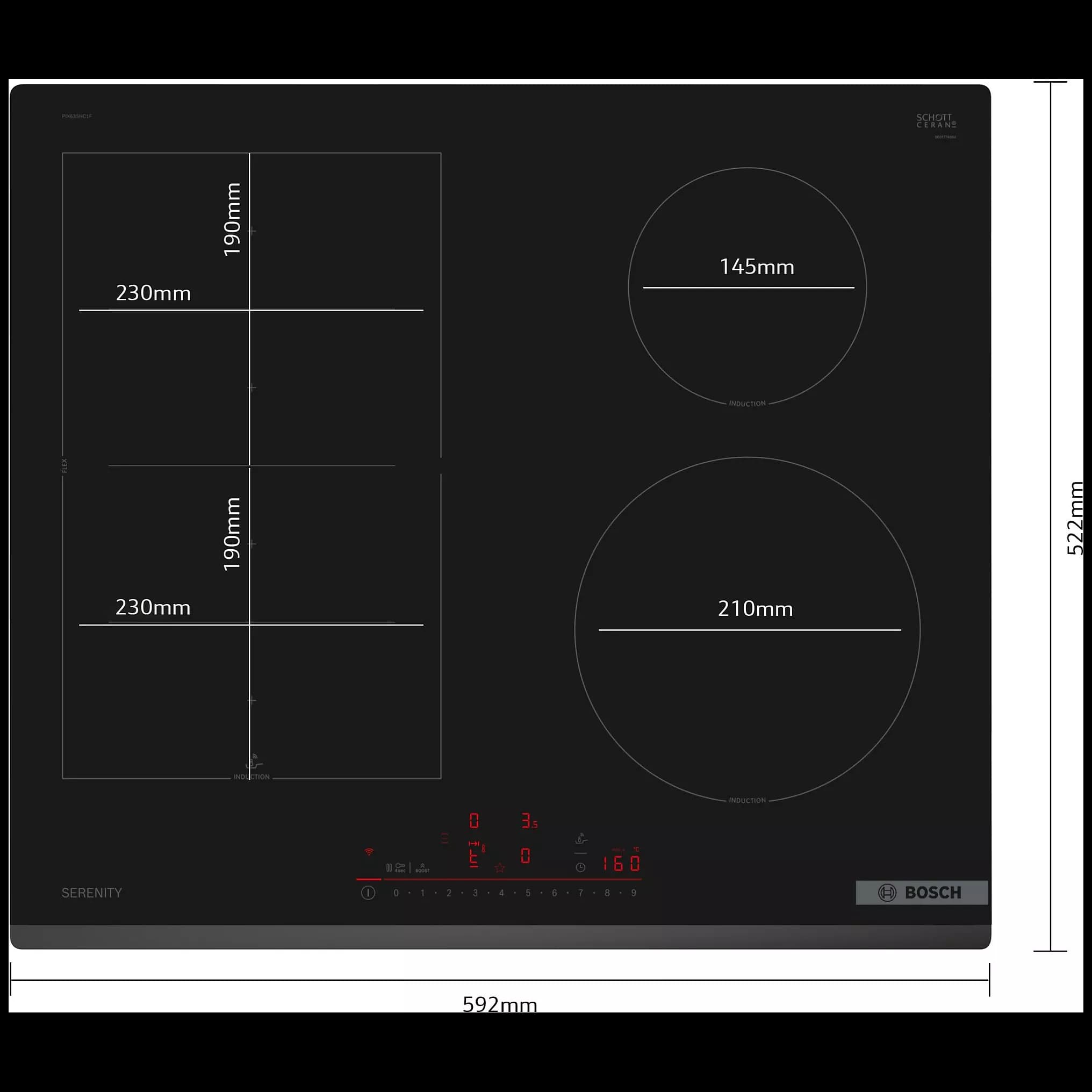 Plaque induction BOSCH PIX63SHC1F Serenity FlexInduction