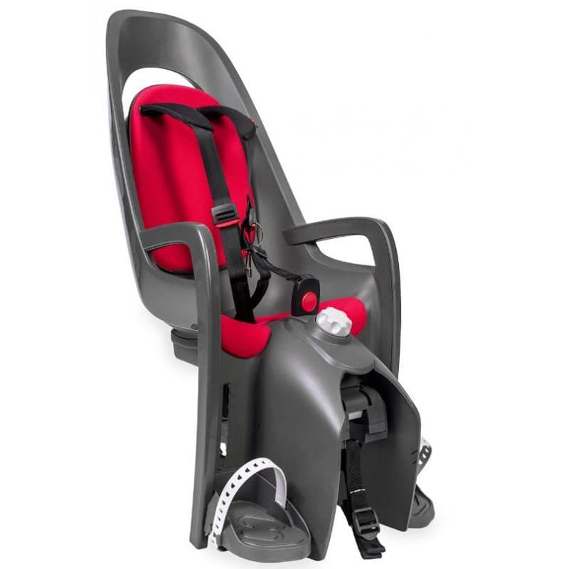 Porte-bébé vélo Hamax Caress arrière sur porte-bagages - Gris