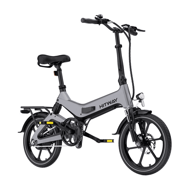 Vélo à assistance électrique pliant Hitway BK2 16" sans panier - Gris