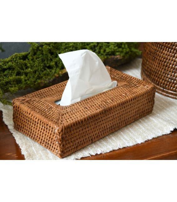 Boîte à mouchoirs rectangulaire Cosette rotin miel