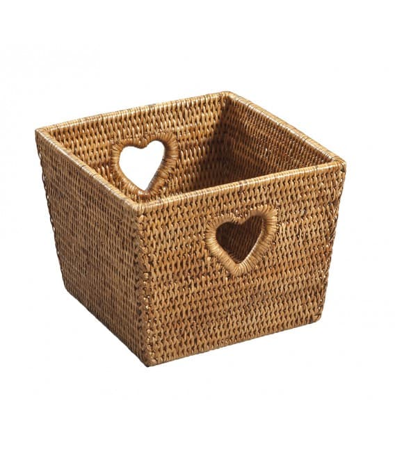 Corbeille carrée cœur Tendresse petit modèle