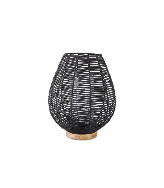 Lanterne Noko en osier noir tressé à la main GM