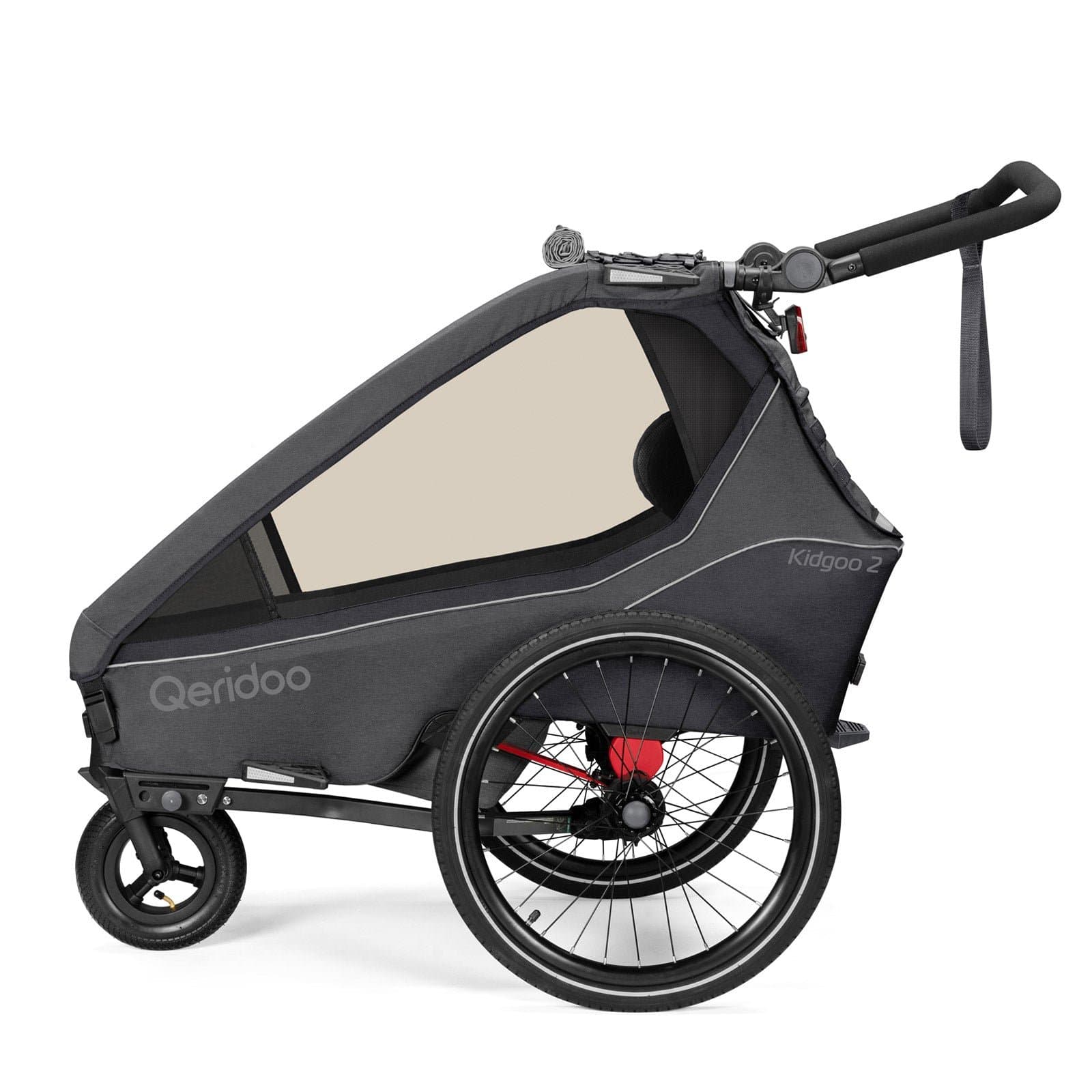 Qeridoo Kidgoo2 Kinder-Fahrradanhänger (2023) - Steel Grey - Steel Grey