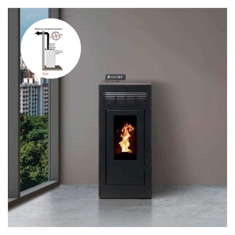 Poêle à granulés étanche INTERSTOVES Marina Concentrique 11 kW