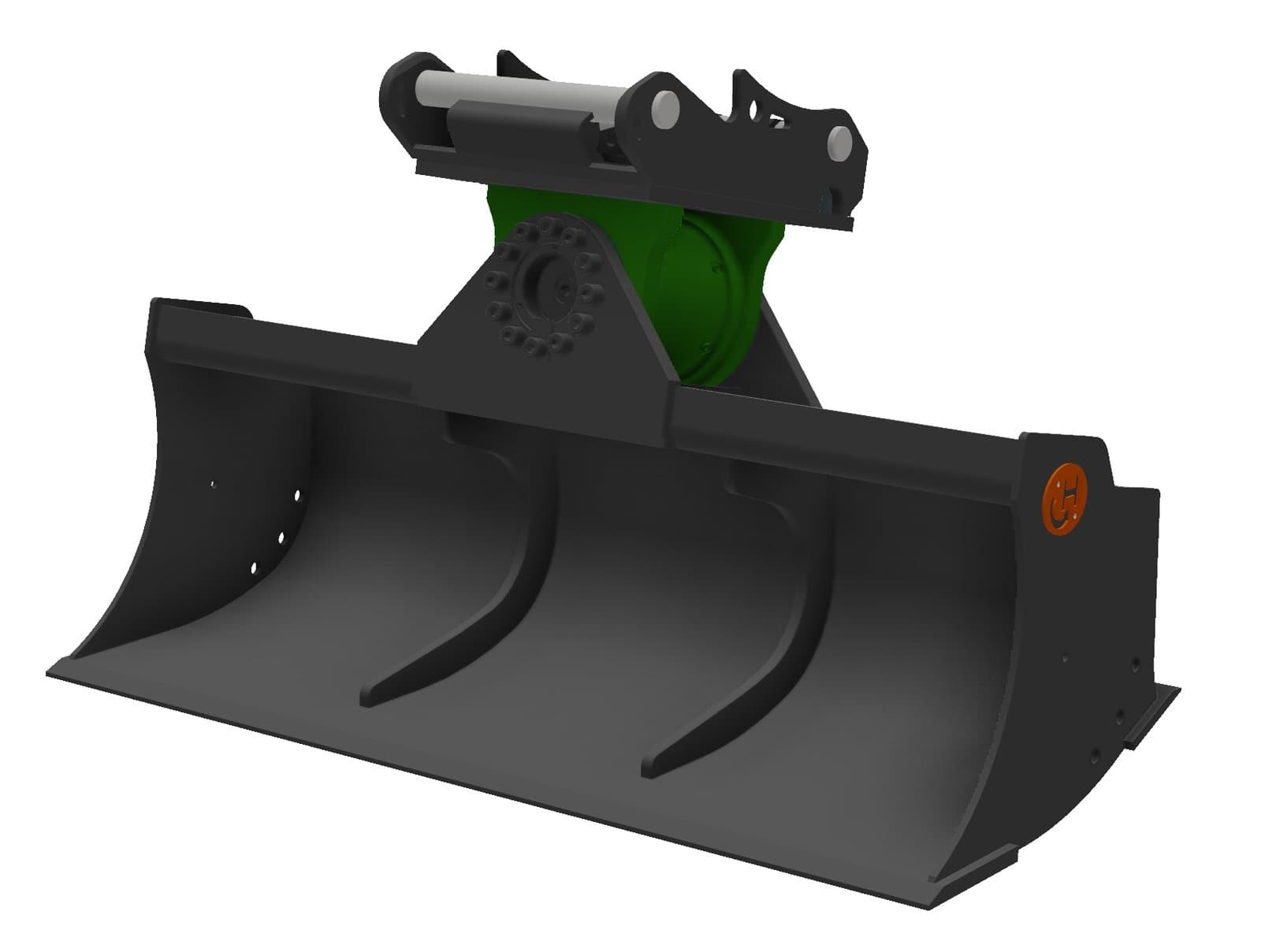 HENLE Grabenräumlöffel Klasse 2S (2,5 bis 3,8t) – mit Schwenkmotor - HENLE Grabenräumlöffel mit Schwenkmotor K2 - 1300 mm - OQ40-5