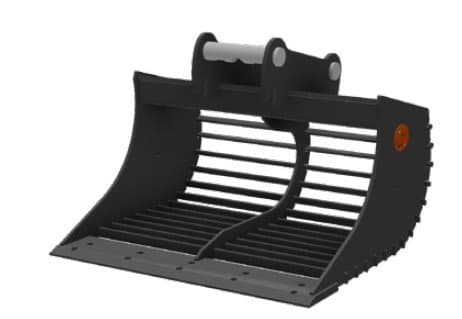 HENLE Abbruch-Sortierlöffel Klasse 2S (2,5 bis 3,8t) – ohne Zahn – Gitter quer - HENLE Abbruch-Sortierlöffel K2S - 600 mm - QC03HT - Gitter quer - ohn