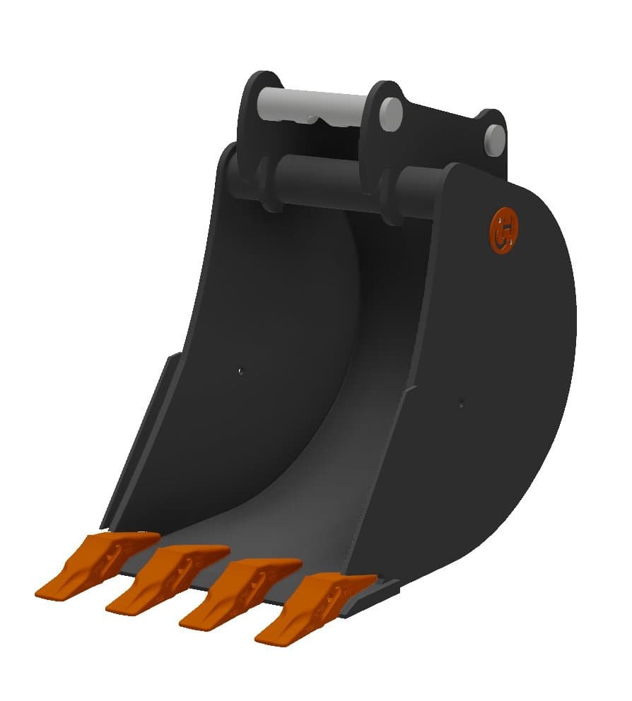 HENLE Tieflöffel Klasse 3S (5 bis 6,5t) – mit Zahn - HENLE Tieflöffel K3S - 600 mm - QC03HT - geschweißtes Zahnsystem