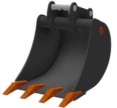 HENLE Tieflöffel Klasse 4S (8,5 bis 12t) – mit Zahn - HENLE Tieflöffel K4S - 600 mm - QC08HT - geschweißtes Zahnsystem