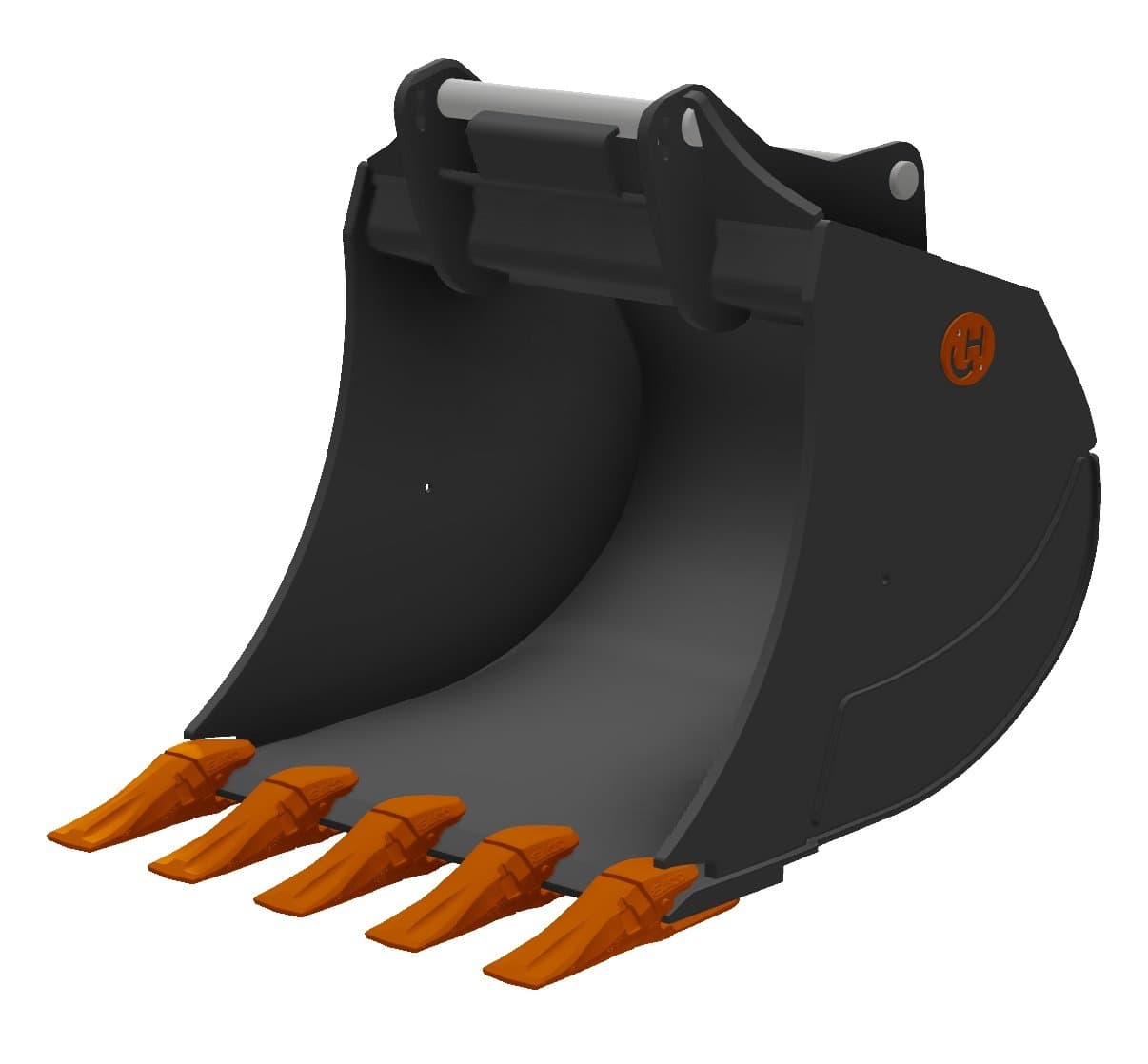 HENLE Tieflöffel Klasse 6S (26 bis 30t) – mit Zahn - HENLE Tieflöffel SW-Form K6S - 1000 mm - QC21/25 - geschweißtes Zahnsystem CatJ350