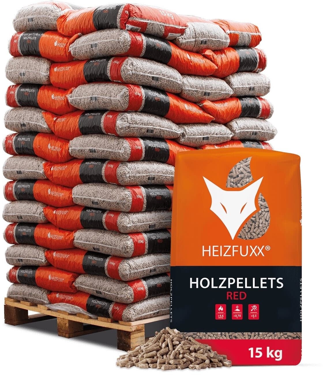 Pellets de Madera Heizfuxx Red (65 x 15 kg)