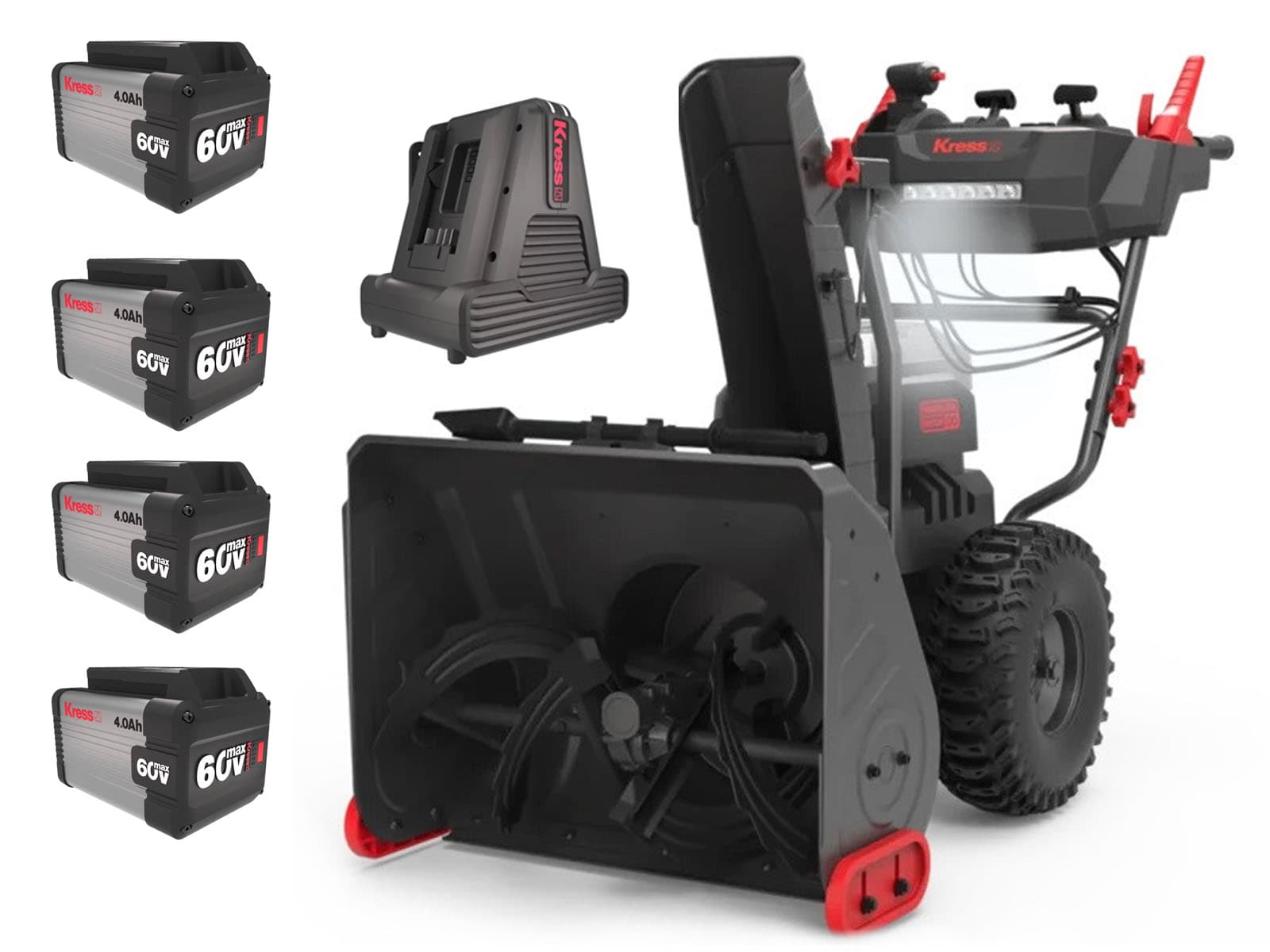 Kress Schneefräse KG470 inkl. 4x Akku + 1x Ladegerät