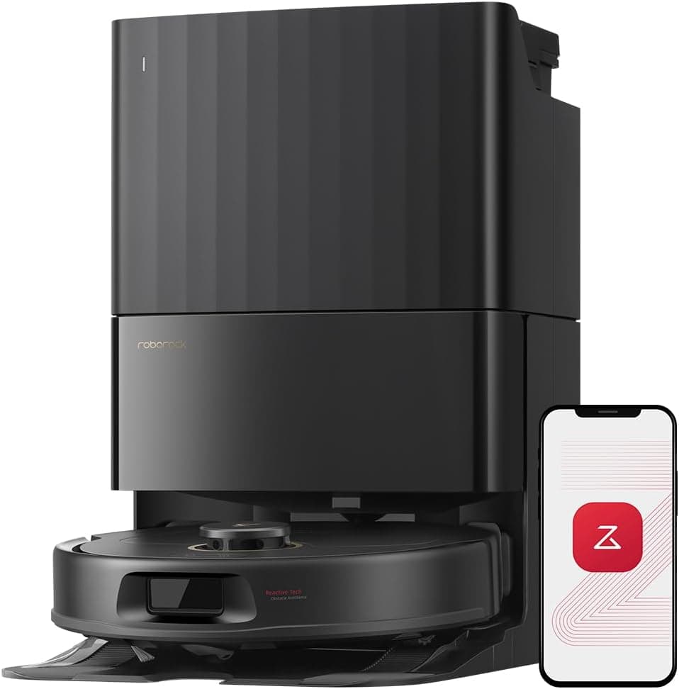 Roborock Qrevo Serie Saug- und Wischroboter mit fortschrittlicher Dockingstation, LiDAR-Navigation und hoher Reinigungsleistung - Schwarz - Qrevo S5V