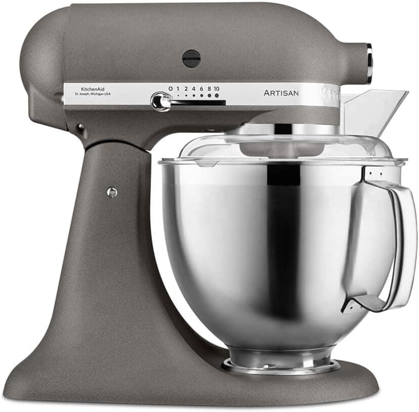 KitchenAid Artisan 5KSM185PS Küchenmaschine | 4,8L + 3L Schüssel | Edelstahl-Zubehör | 300W - Imperial Grey