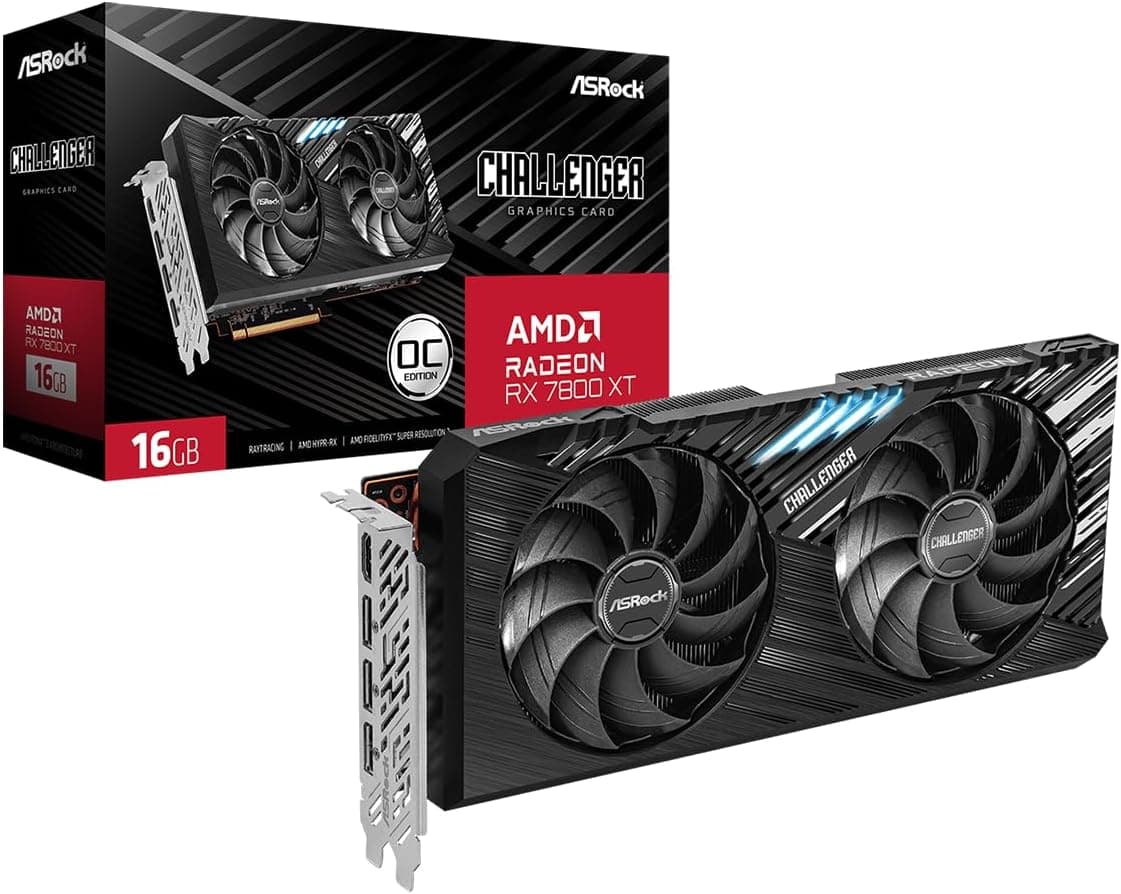 ASRock Radeon RX 7800 XT Challenger OC 16GB GDDR6 Grafikkarte (RX7800XT CL 16GO)