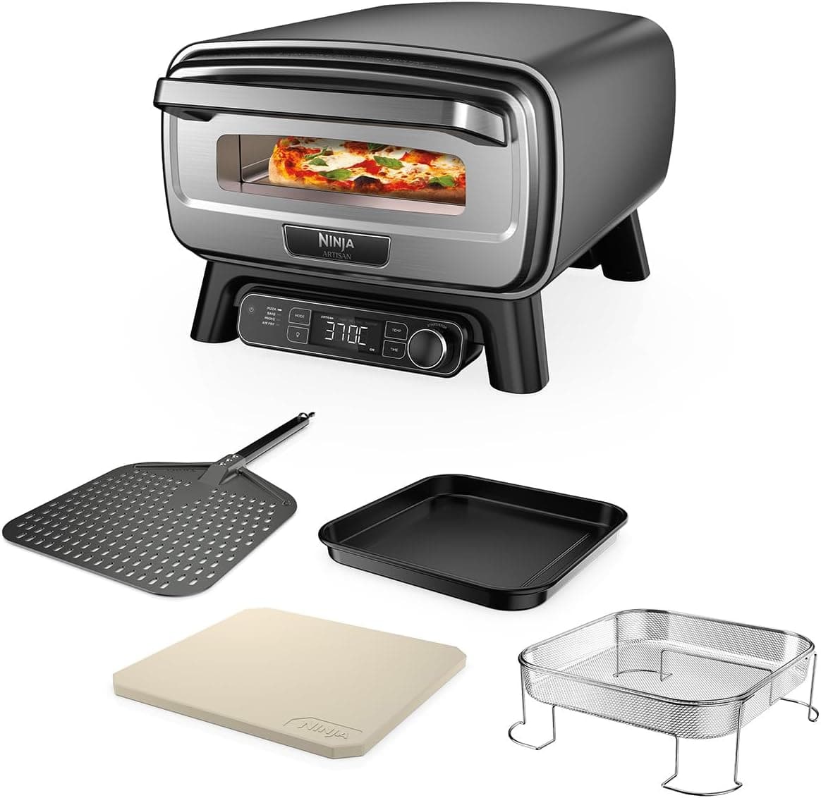 Ninja Outdoor-Pizzaofen & Heißluftfritteuse-Serie – 4-in-1 & 8-in-1 multifunktionale Outdoor-Kochlösungen - 4-in-1 Outdoor Pizza Oven (Grey)