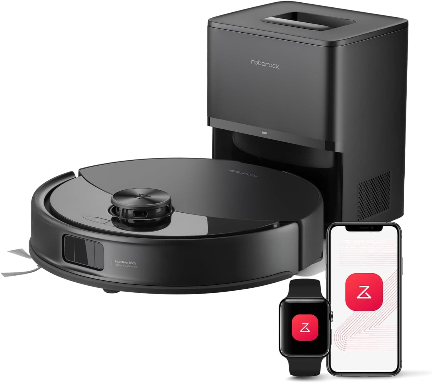 Roborock Q10 S5+ Saug- und Wischroboter mit 10.000 Pa HyperForce-Saugkraft, VibraRise 2.0 und selbstentleerender Reinigungsstation - Schwarz