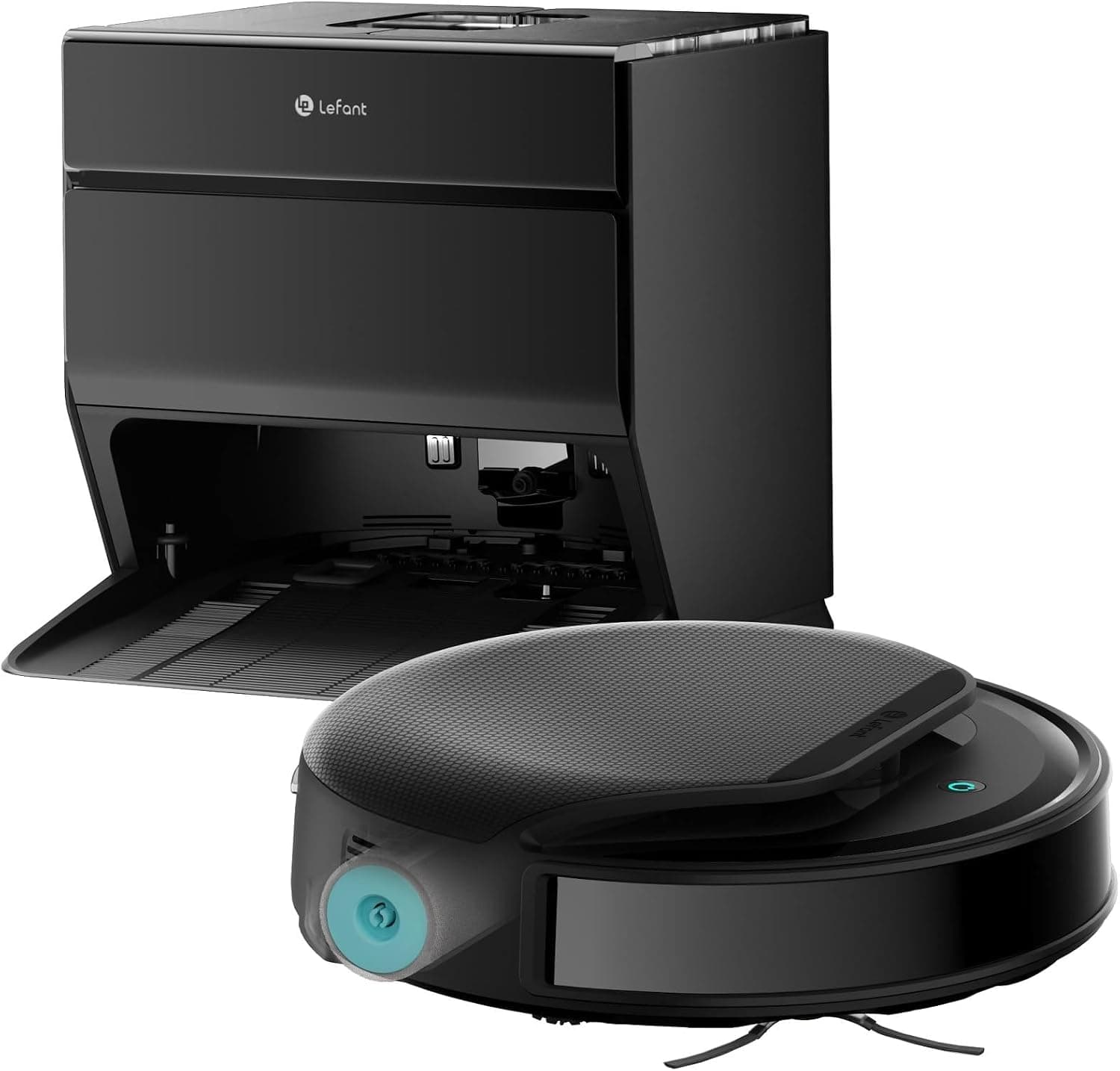 Lefant M5 Pro Saug- und Wischroboter mit Multifunktions-Basisstation, 18.000 Pa Saugkraft und dToF-Lasernavigation - Anthrazitschwarz