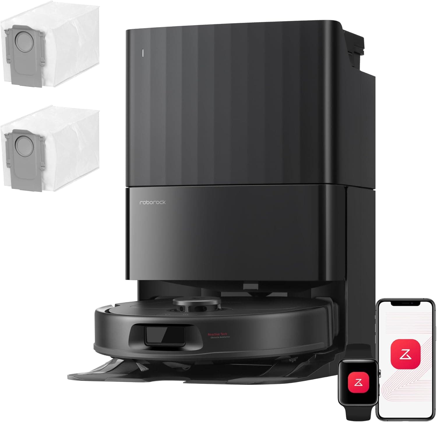 Roborock Qrevo Serie Saug- und Wischroboter mit fortschrittlicher Dockingstation, LiDAR-Navigation und hoher Reinigungsleistung - Schwarz - Qrevo S Pr