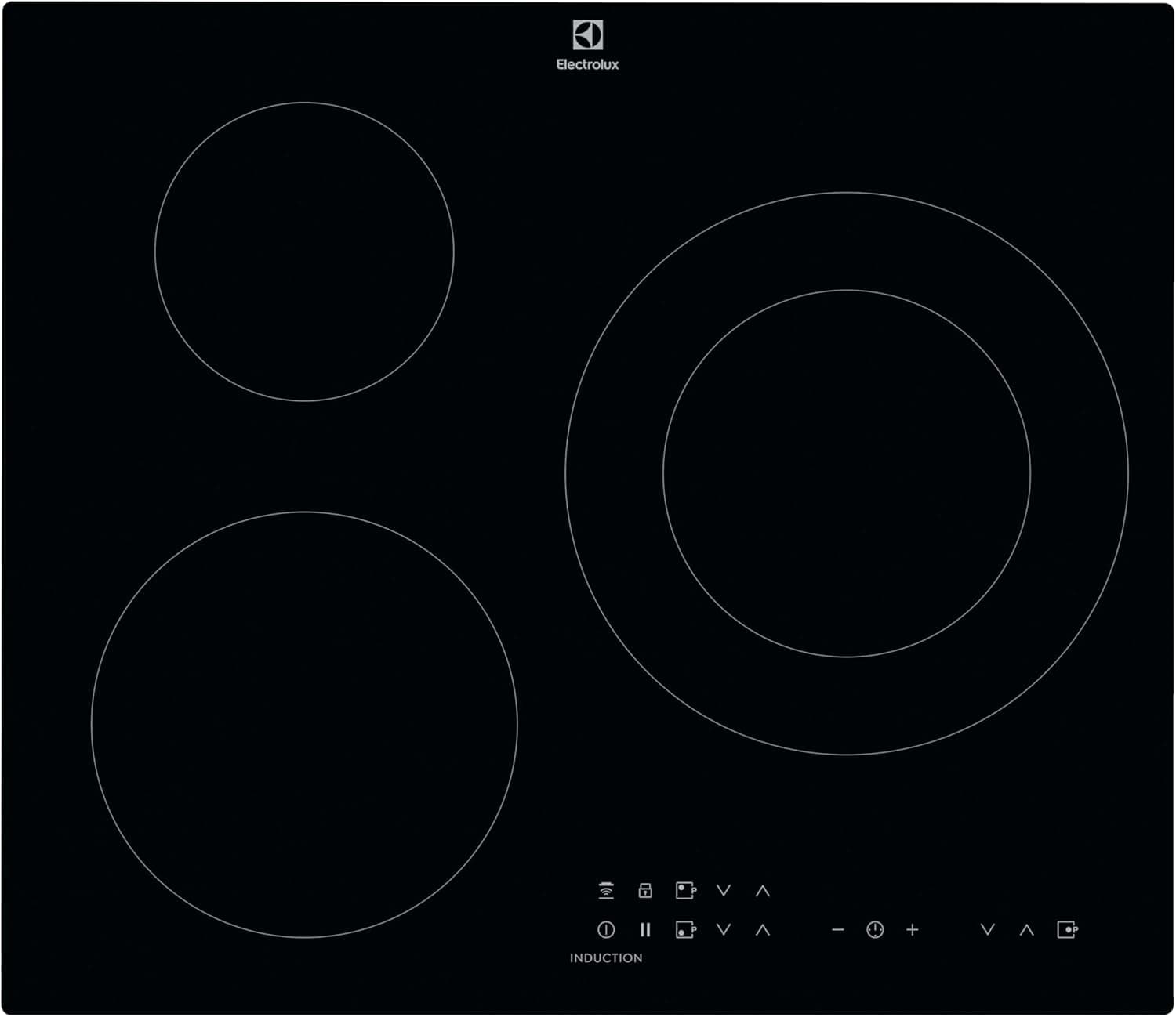 Electrolux LIT60336 Induktionskochfeld autark | 60cm, 3 Zonen, Bridge-Funktion, Hob2Hood, Schwarz