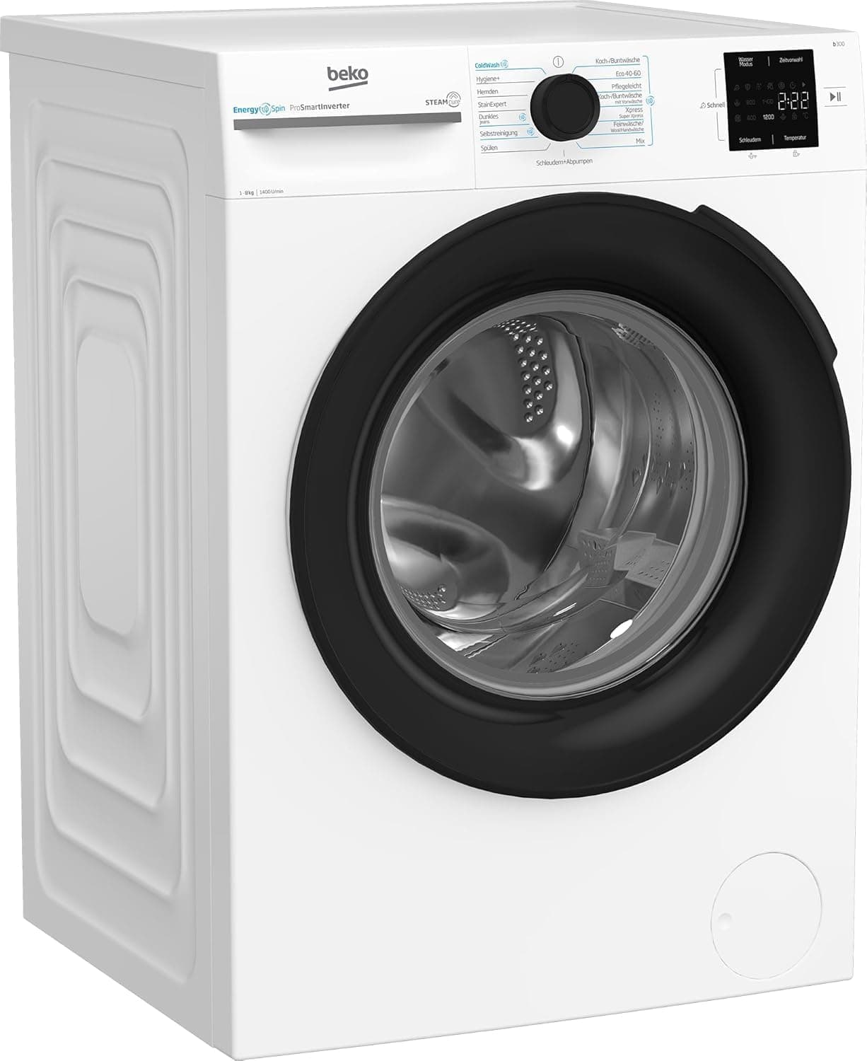 Beko b300 Frontlader Waschmaschine | 7kg - 10kg | 1400 U/Min | Dampffunktion | Klasse A - 9 kg