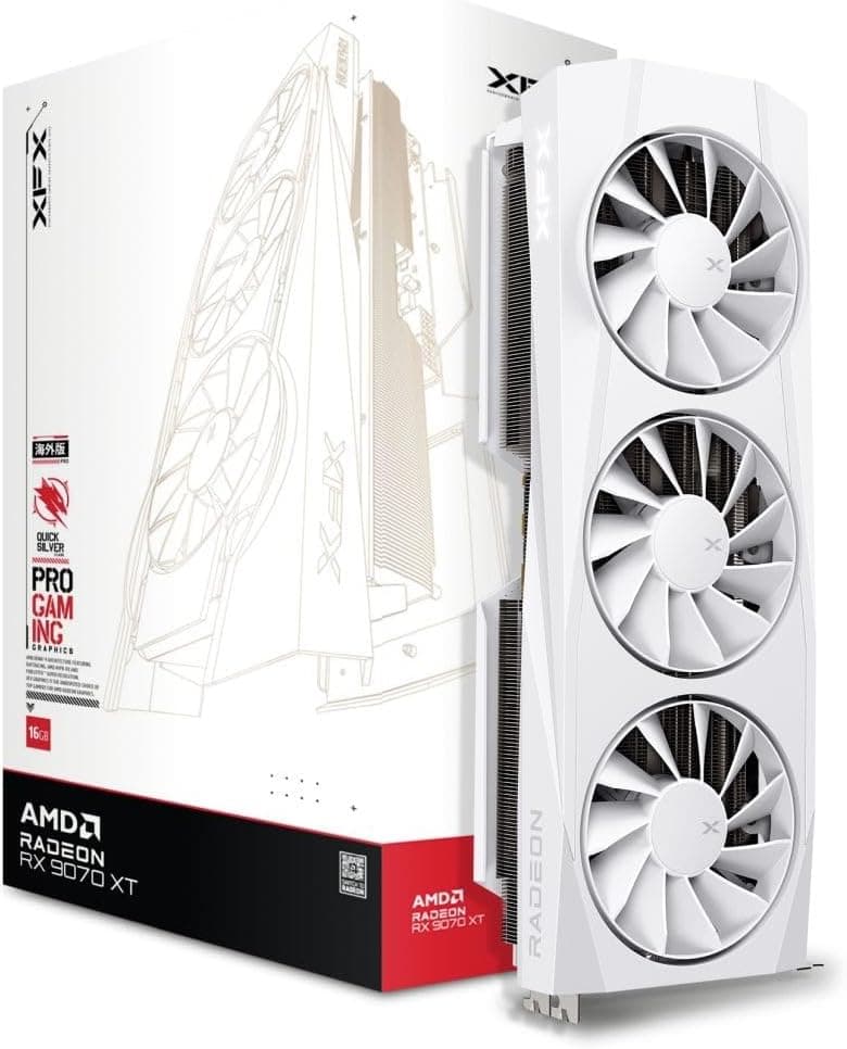 XFX Quicksilver AMD Radeon RX 9070 XT White Gaming Edition 16GB GDDR6 Grafikkarte (RX-97TQICKW9)