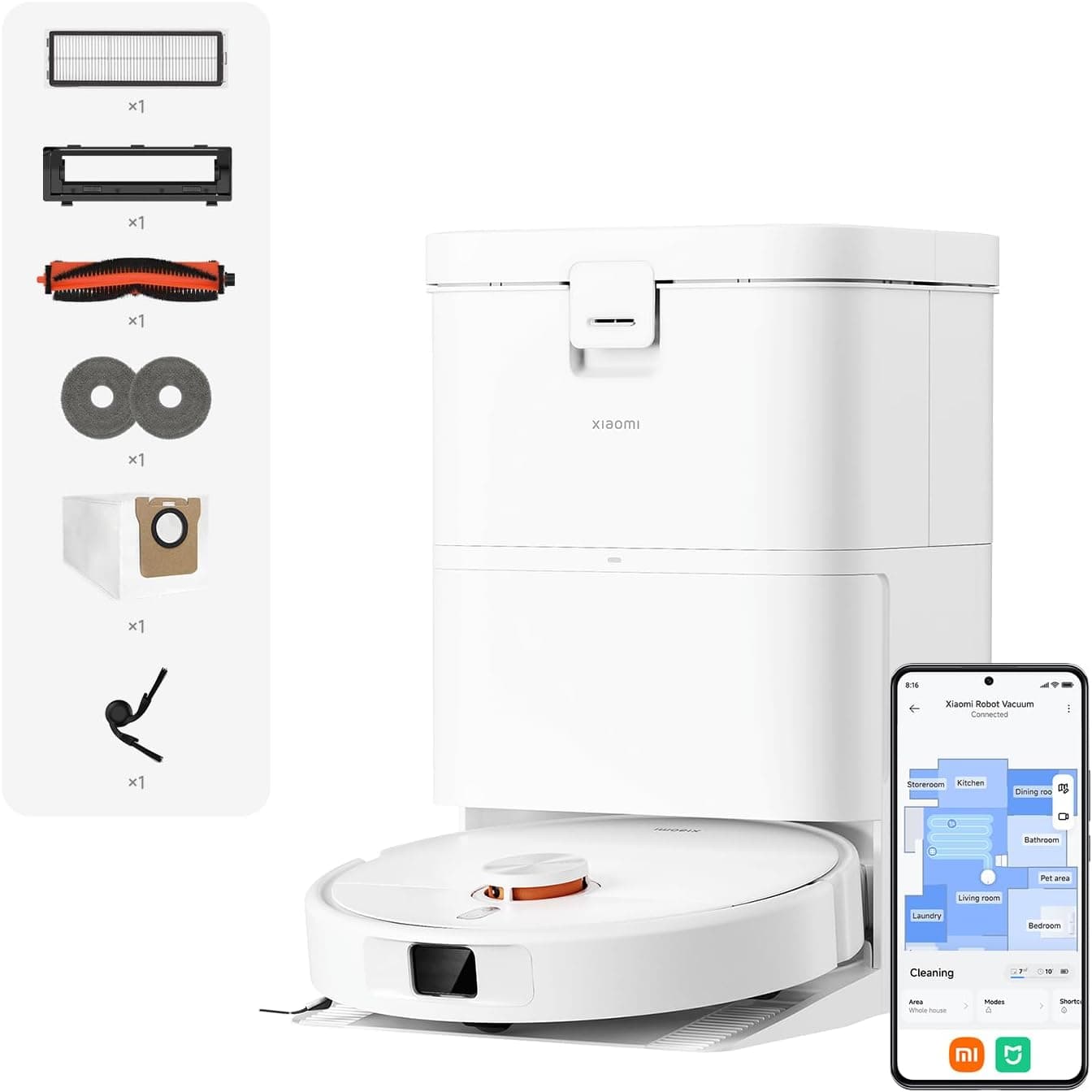 Xiaomi Saugroboter-Serie (X20+, X20 Max, X20 Pro, H50, H50 Pro) – Autonome Reinigung & All-in-One Station - H50 (Weiß)
