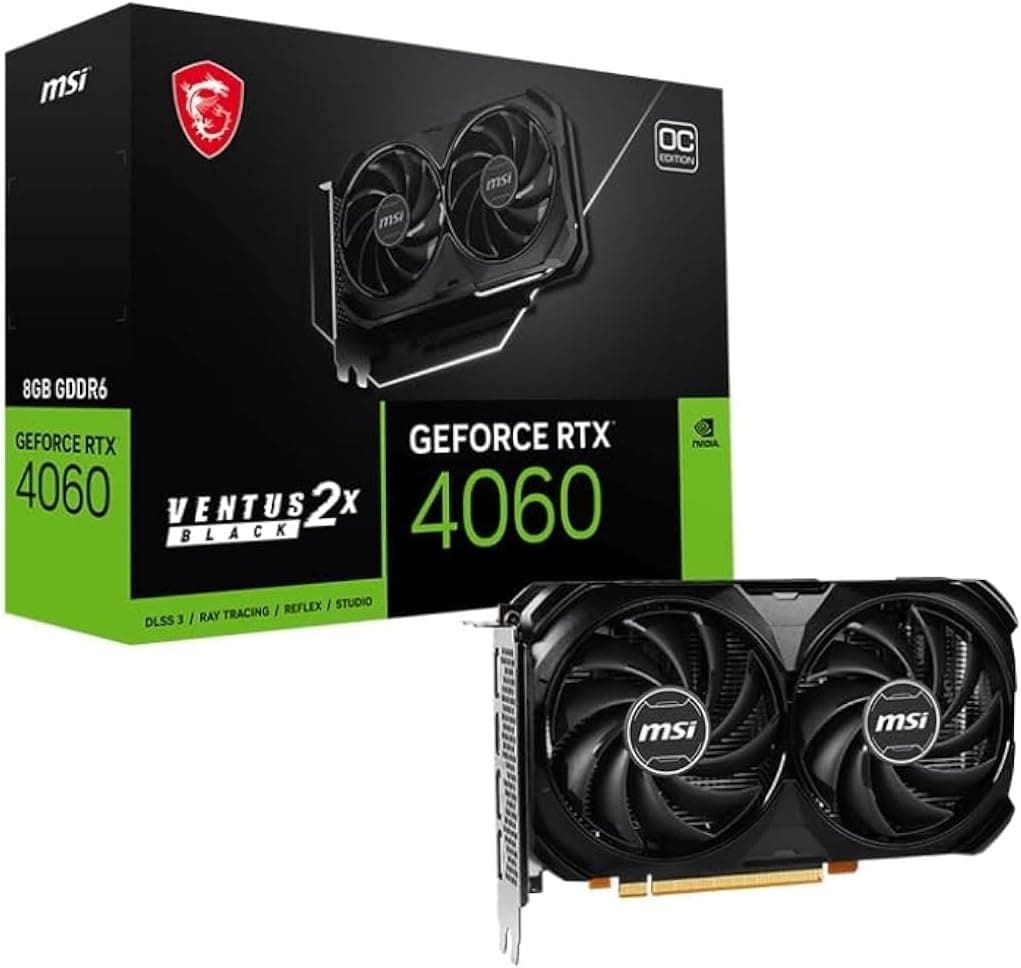 MSI GeForce RTX 4060 Ventus 2X & Gaming X | 8GB GDDR6 | Ada Lovelace | DLSS 3 | 1080p Gaming - Ventus 2X Black 8G OC