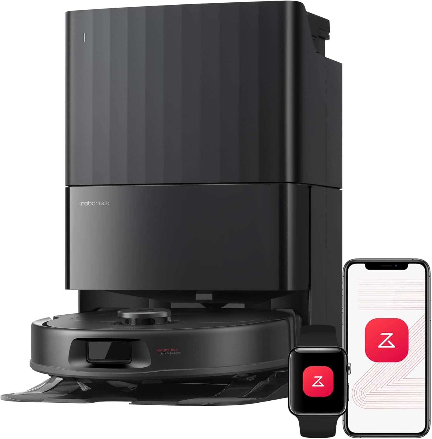 Roborock Qrevo Serie Saug- und Wischroboter mit fortschrittlicher Dockingstation, LiDAR-Navigation und hoher Reinigungsleistung - Schwarz - Qrevo S Pr
