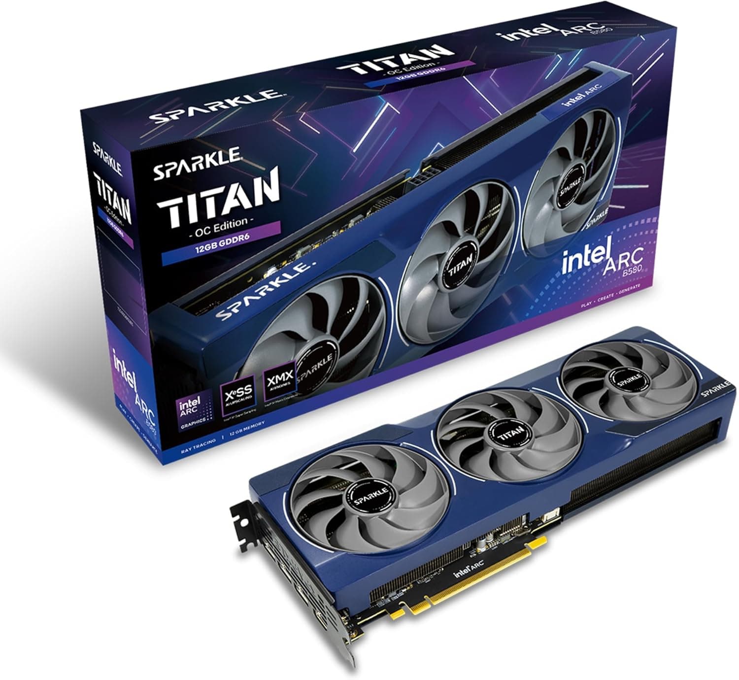 Sparkle Intel Arc B580 TITAN OC 12GB GDDR6 | SB580T-12GOC | Triple-Fan | TORN Cooling 2.0
