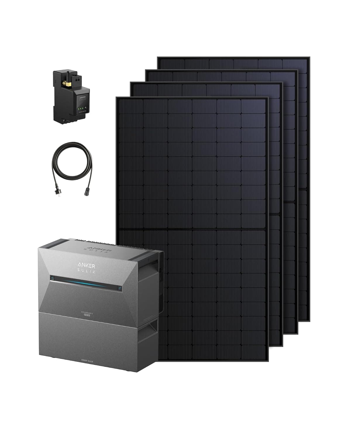 Anker Solix 3 Pro Balkonkraftwerk-Serie – Intelligentes Energiespeichersystem (Solarbank E2700 Pro + Solarkits) - E2700 Pro + 4 x 500W Module + BP2700