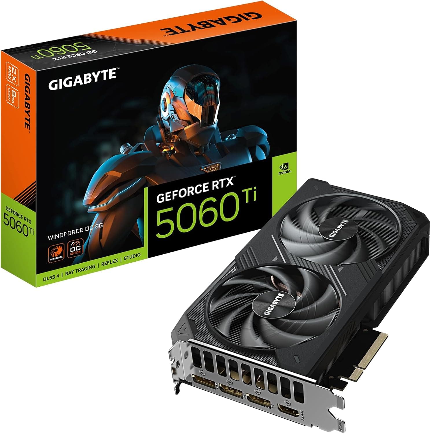 GIGABYTE GeForce RTX 5060 Ti WINDFORCE OC 8G | GV-N506TWF2OC-8GD | 8GB GDDR7 | Blackwell | 1080p/1440p Gaming