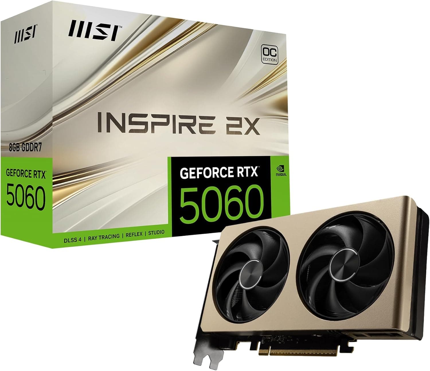 MSI GeForce RTX 5060 8G Serie | Shadow, Inspire, VENTUS & GAMING | 8GB GDDR7 | Blackwell Architektur - INSPIRE 2X OC