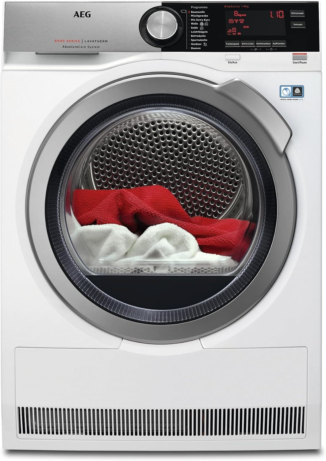 AEG 8000 Serie Wärmepumpentrockner | Freistehend mit AbsoluteCare & A+++ (8kg) - D - 8kg Wolle