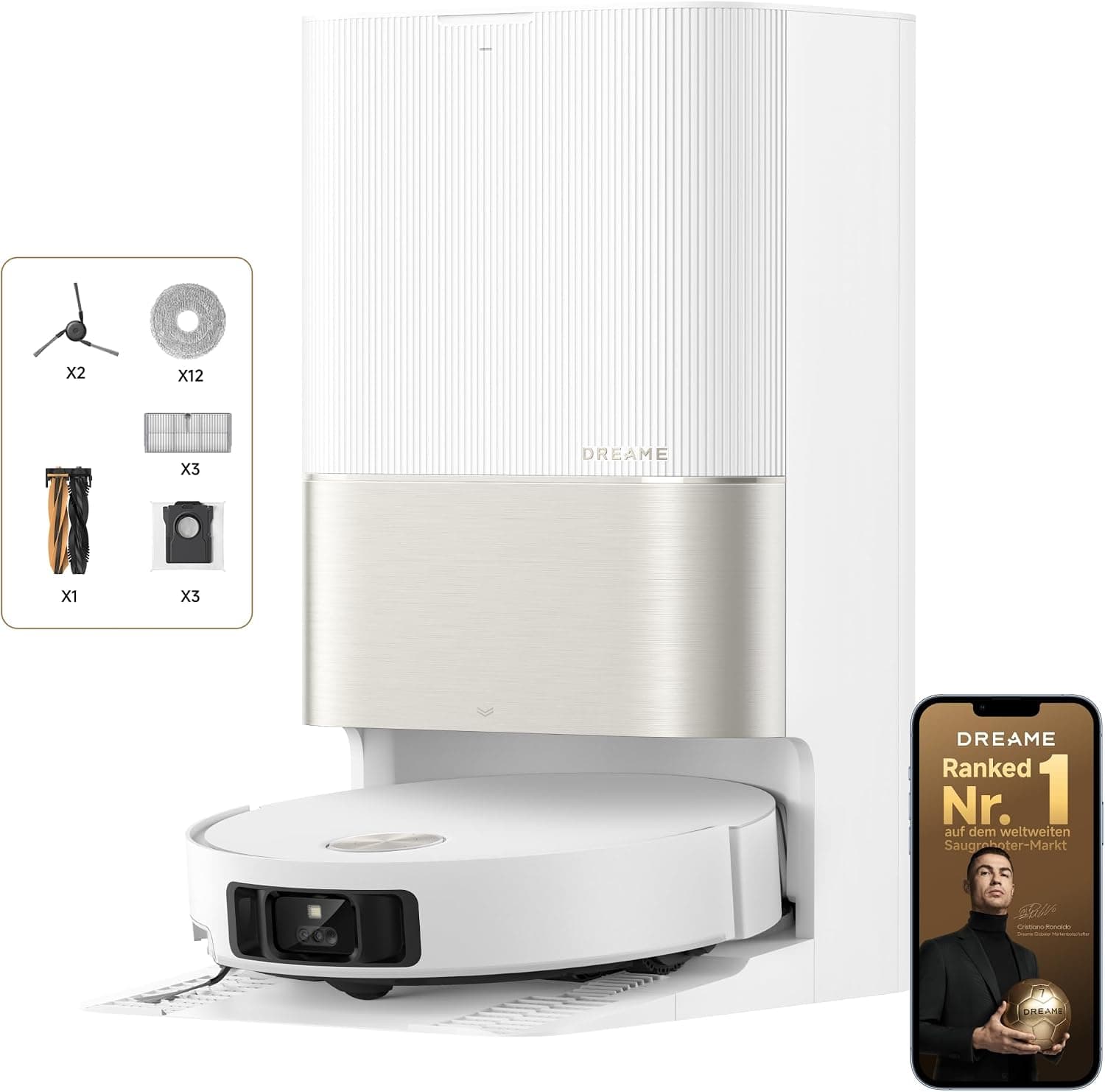 Dreame X50 und X60 Serie Saug- und Wischroboter mit HyperForce-Saugkraft, FlexiArm-Technologie und intelligenter Reinigungsstation - X50 Ultra Complet