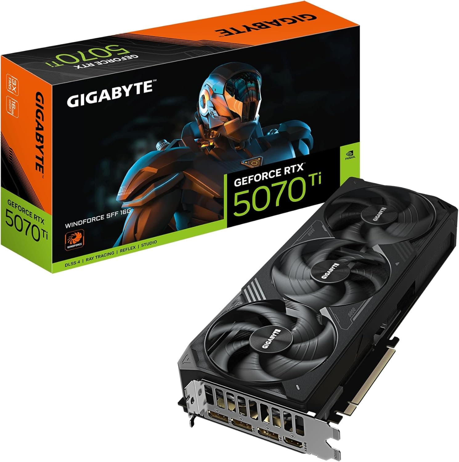 GIGABYTE GeForce RTX 5070 Ti WINDFORCE SFF 16G | GV-N507TWF3-16GD | 16GB GDDR7 | SFF-Ready | Blackwell