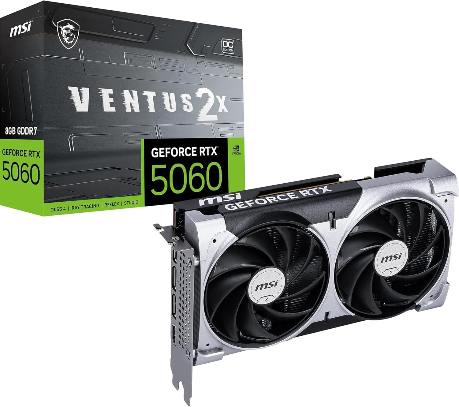 MSI GeForce RTX 5060 8G Serie | Shadow, Inspire, VENTUS & GAMING | 8GB GDDR7 | Blackwell Architektur - VENTUS 2X OC