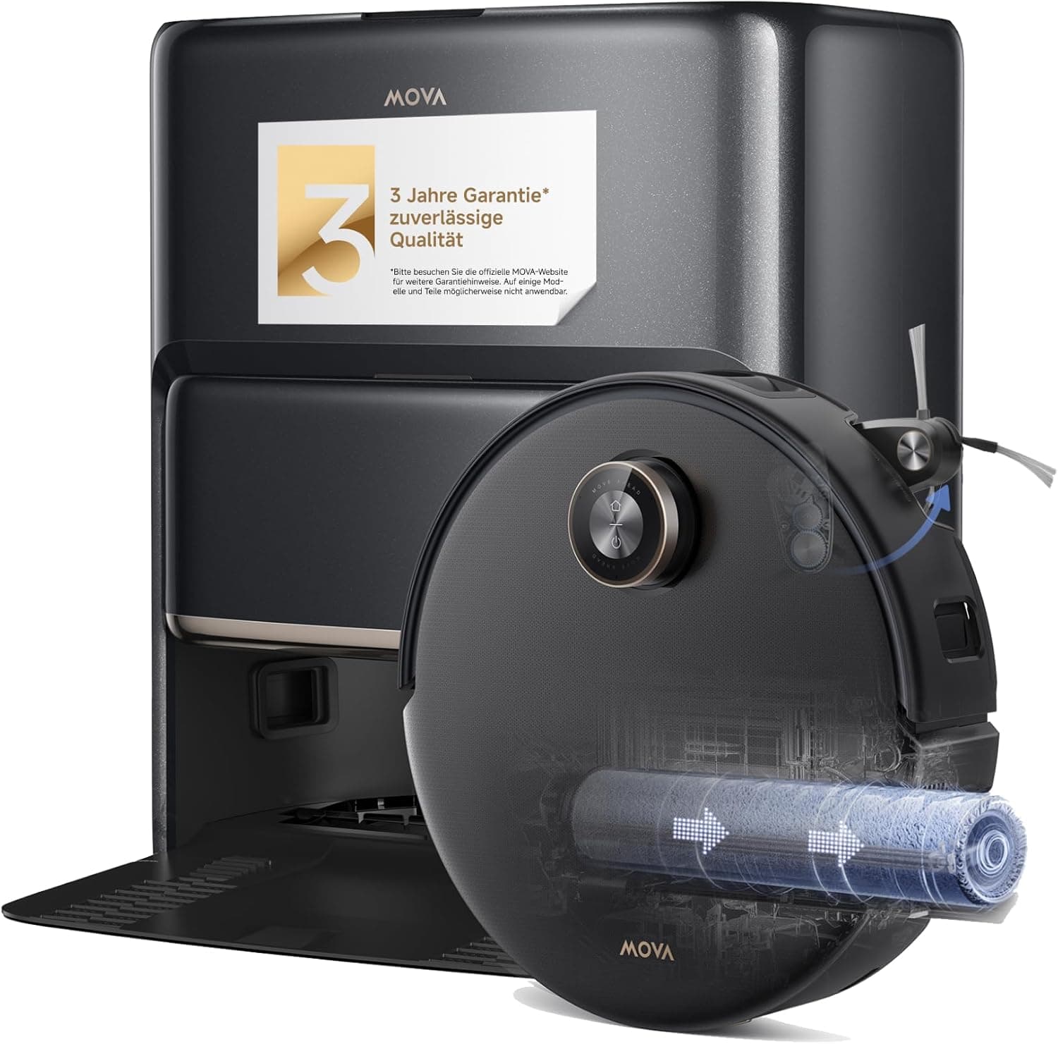 MOVA Z60 Ultra & Z70 Ultra Saug- und Wischroboter-Serie mit HydroForce-Reinigung, AutoShield-Teppichschutz und MaxiReach-Kantenreinigung - Z60 Ultra R