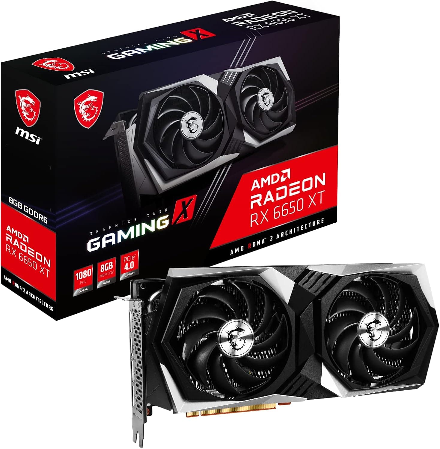 MSI Radeon RX 6000 Serie | Gaming X Trio, Gaming X & MECH 2X OC | 8GB/12GB GDDR6 | RDNA 2 - Radeon RX 6650 XT GAMING X 8G