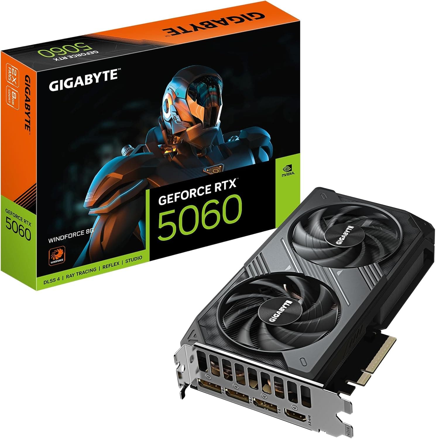 Gigabyte GeForce RTX 5060 WINDFORCE 8G | GV-N5060WF2-8GD | 8GB GDDR7 | Blackwell | Mainstream Gaming