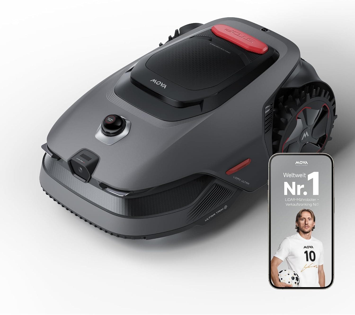 MOVA LiDAX Ultra Mähroboter mit 3D-LiDAR & KI-Vision, kabelloser Kartierung und Kantenmähfunktion für komplexe Gärten - LiDAX Ultra 800