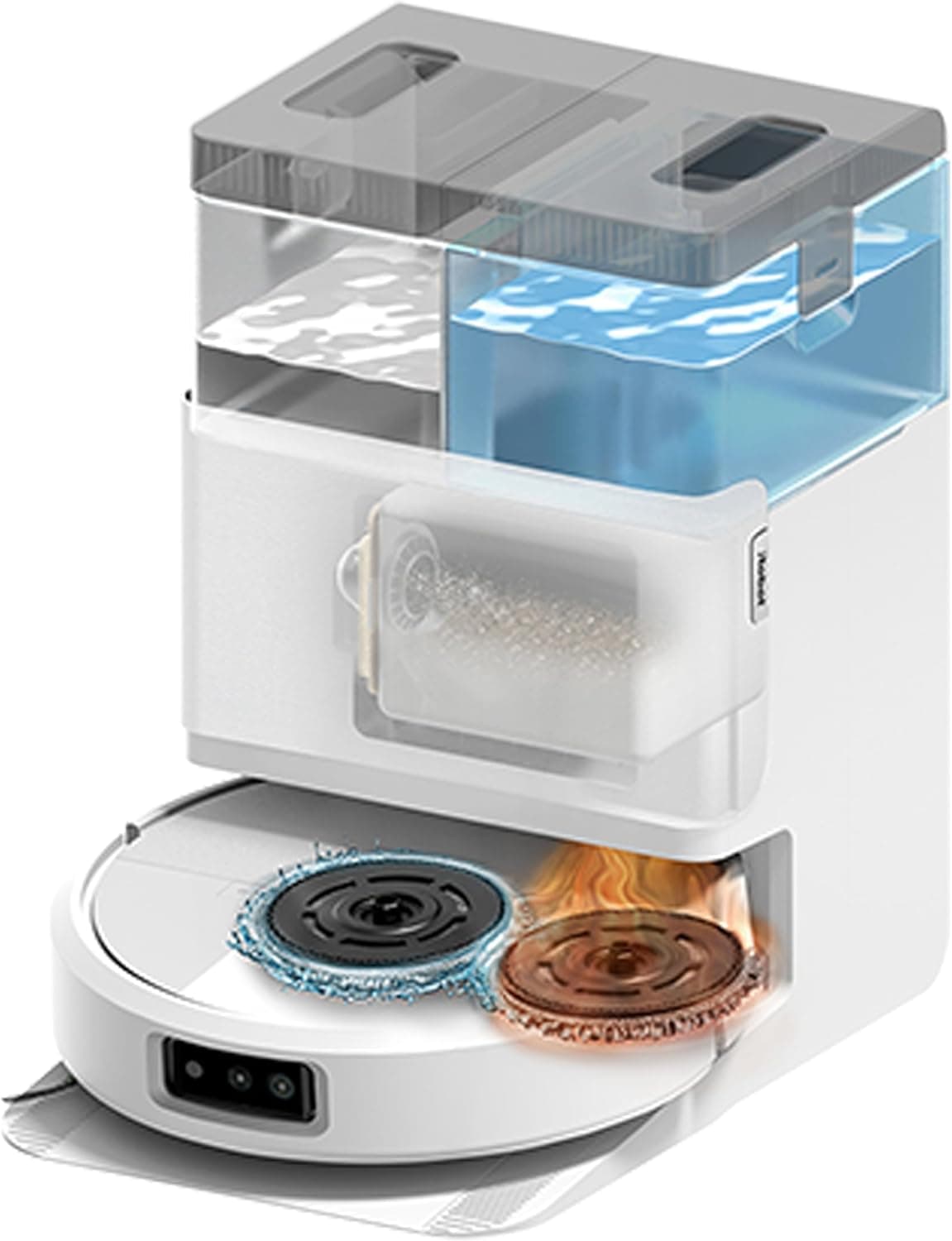 iRobot Roomba Combo 505 Saug- und Wischroboter mit AutoWash-Station, 7.000 Pa Saugkraft und SmartScrub-Technologie - Weiß