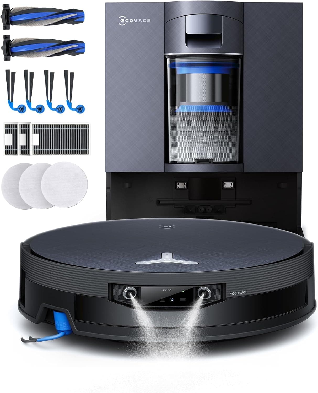 ECOVACS Deebot X12 Serie Saug- und Wischroboter mit FocusJet Fleckenvorlösung, OZMO Roller 3.0 und AIVI 3D 4.0 Hinderniserkennung - OMNICYCLONE Care C