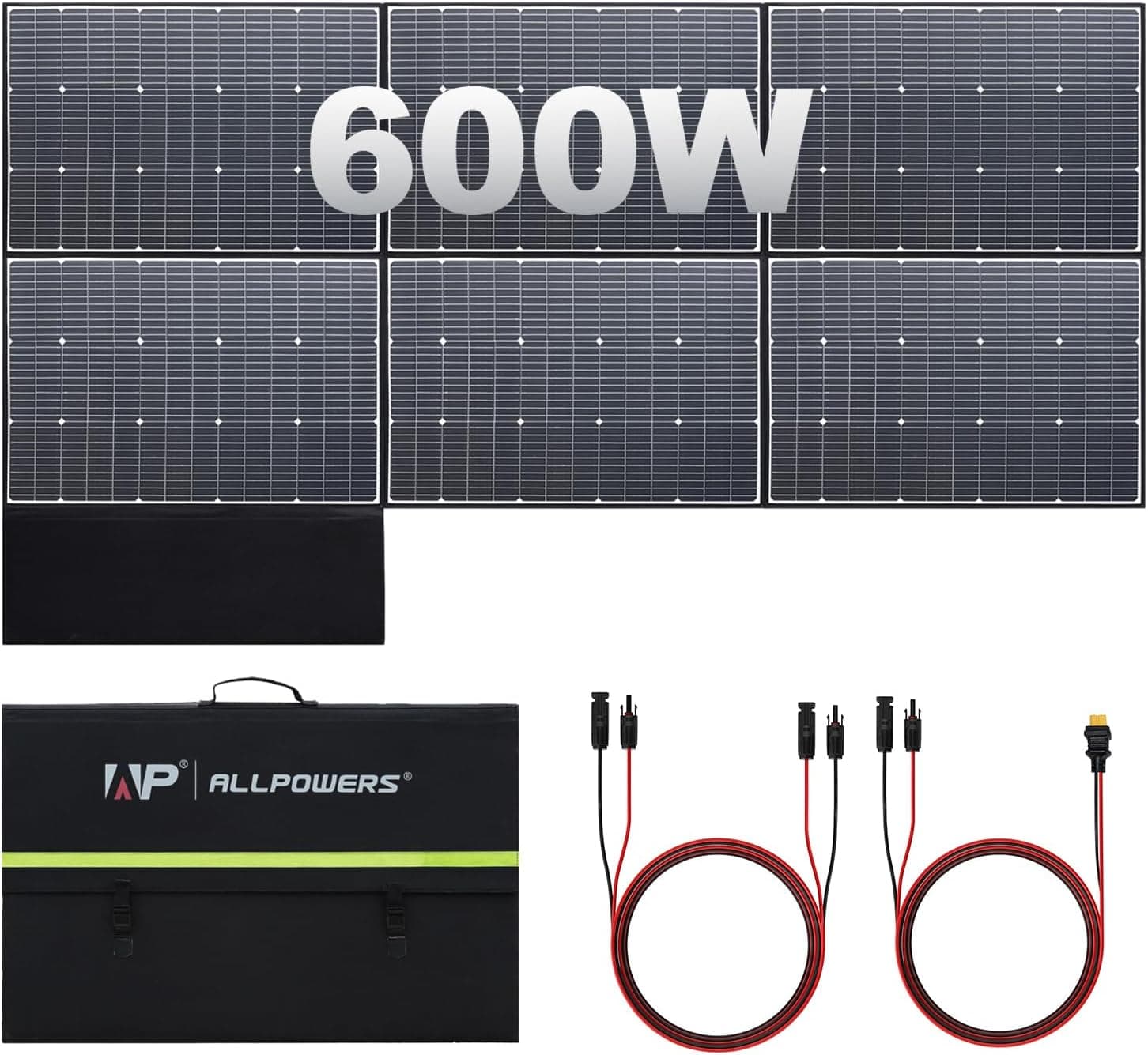 ALLPOWERS SP039 600W Faltbares Solarpanel – Hocheffiziente mobile Lösung für Wohnmobile, Caravans und Generatoren
