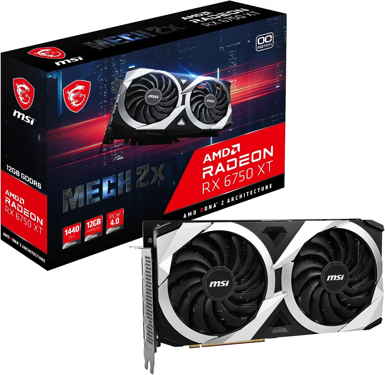 MSI Radeon RX 6000 Serie | Gaming X Trio, Gaming X & MECH 2X OC | 8GB/12GB GDDR6 | RDNA 2 - Radeon RX 6750 XT MECH 2X 12G OC