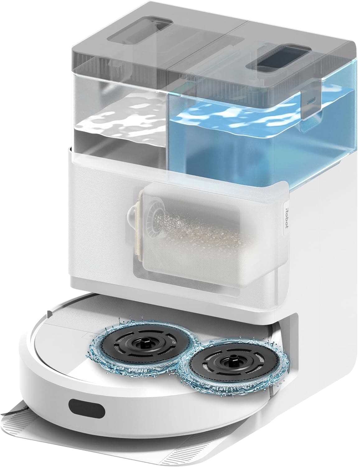 iRobot Roomba Combo 405 Saug- und Wischroboter mit AutoWash-Station, 7.000 Pa Saugkraft und SmartScrub-Technologie - Weiß