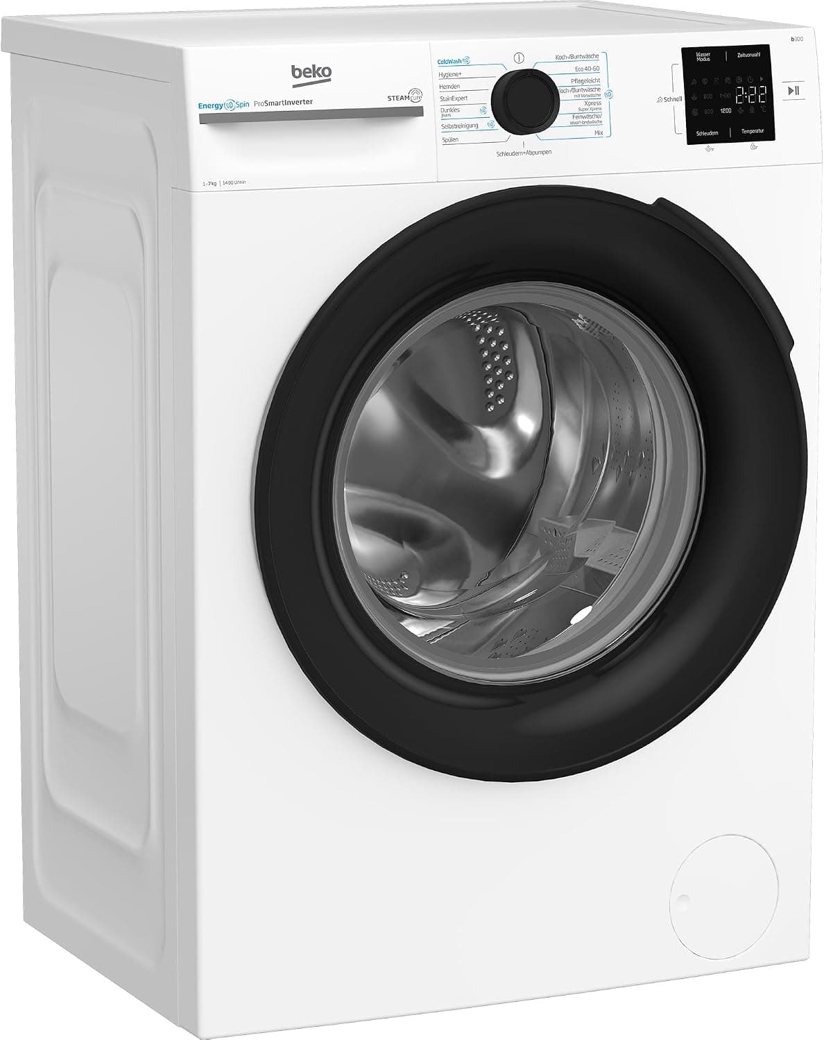Beko b300 Frontlader Waschmaschine | 7kg - 10kg | 1400 U/Min | Dampffunktion | Klasse A - 7 Kg