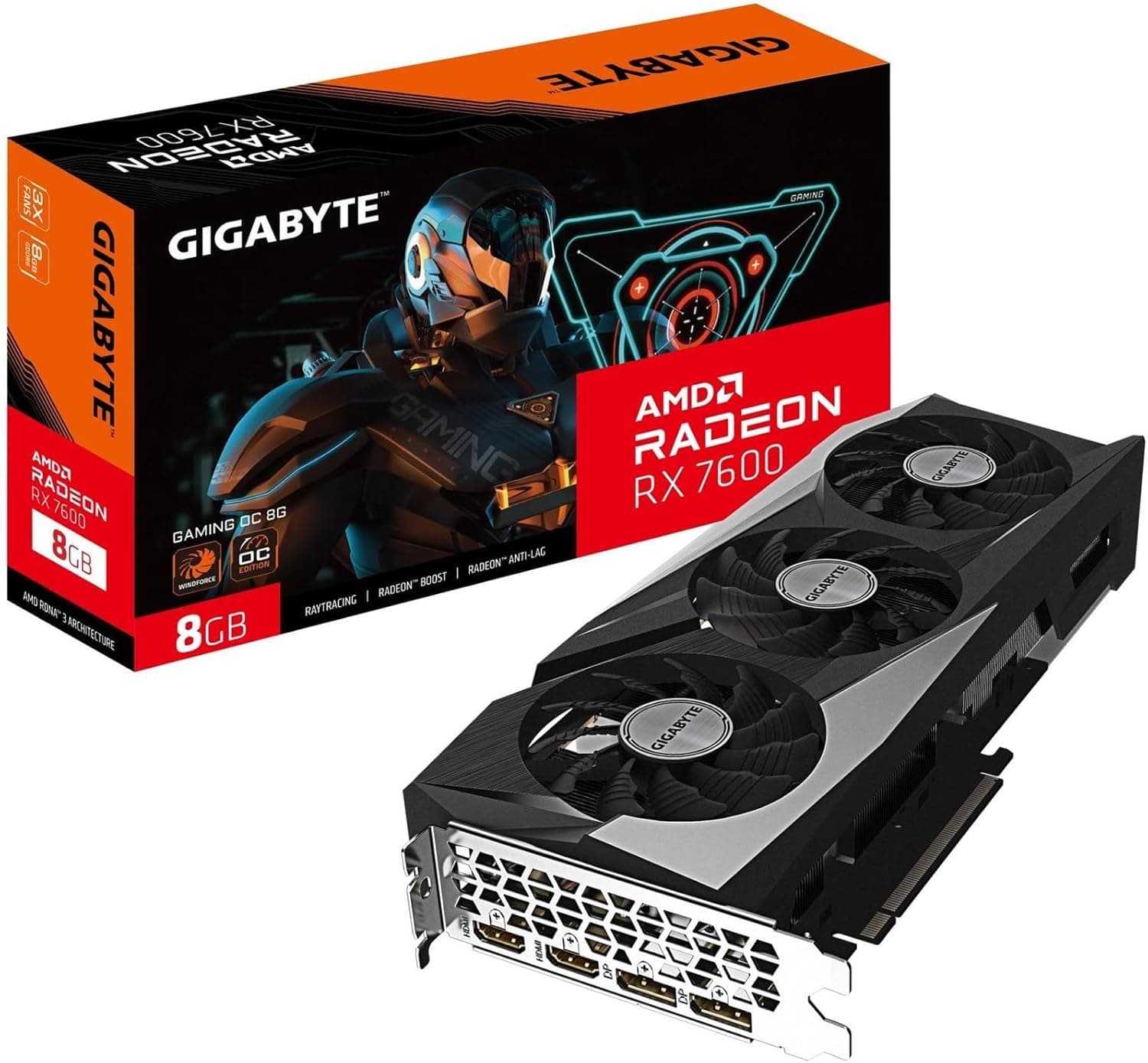Gigabyte Radeon RX 7600 & 7600 XT Gaming OC | 8GB/16GB Gddr6 | Windforce | Rdna 3 | 1080p & 1440p Gaming - Radeon RX 7600 Gaming OC 8G